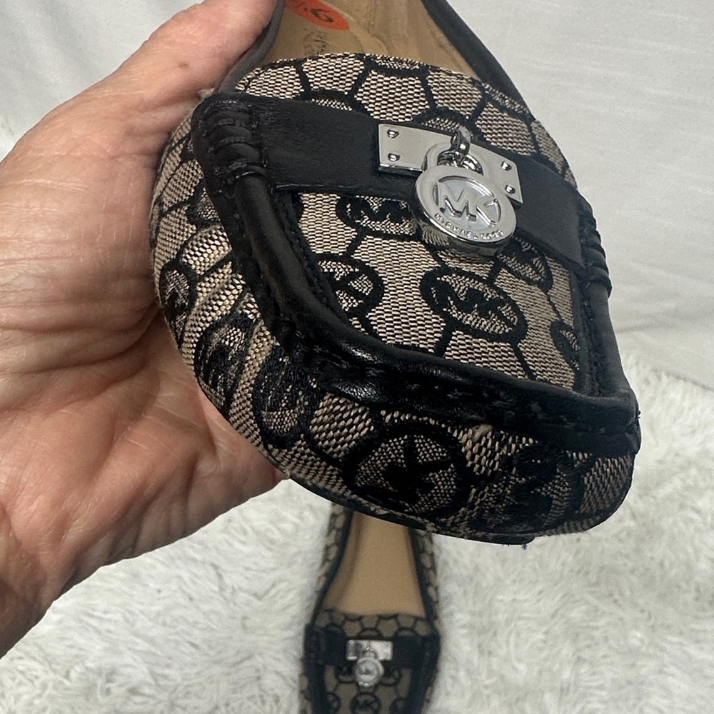 Michael Kors Black and Tan Patterned Loafers - Picture 3 of 12